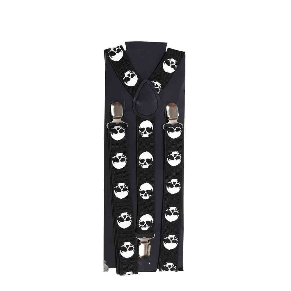 Banned - Skull Slim Braces - Black